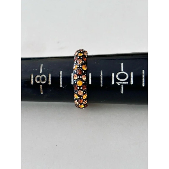 Brighton CRYSTAL VOYAGE Silver Topaz Antique Ring Size 9 ETCHED Silver Plated - Picture 3 of 5